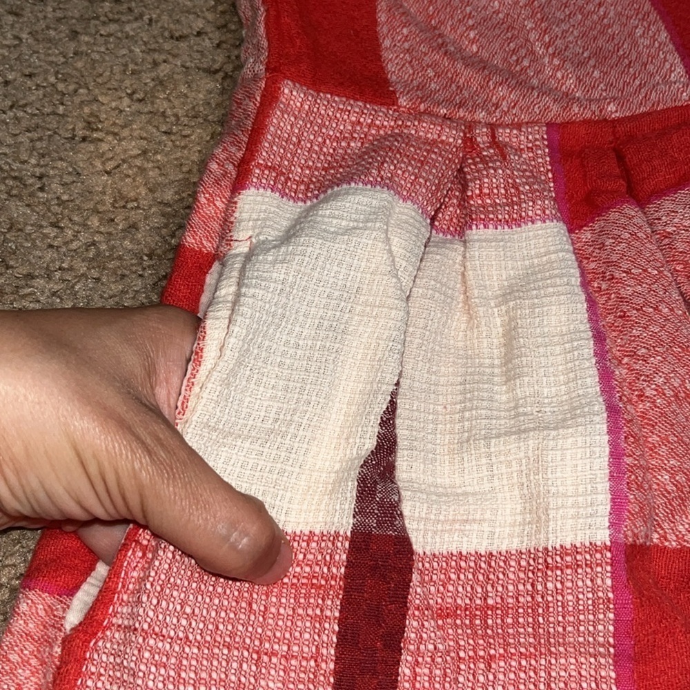 Ace & Jig‎ Boardwalk Dress Doublecloth Cotton Rouge Red Plaid Large - Picture 8 of 11